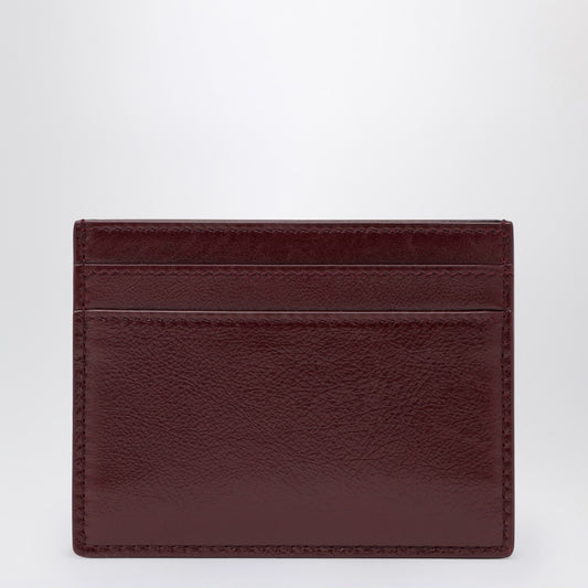 Saint Laurent Dark ruby leather credit card holder