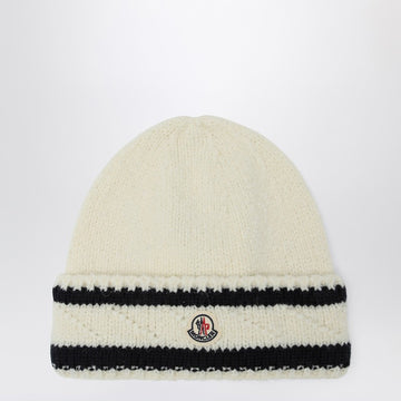 Moncler White and blue wool hat