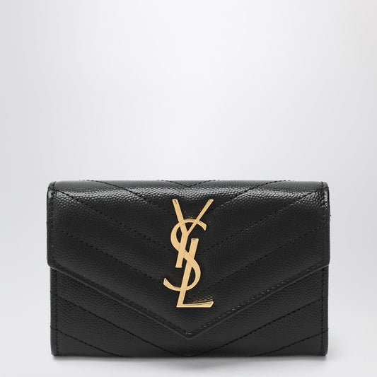 Saint Laurent Black Monogram Envelope small wallet