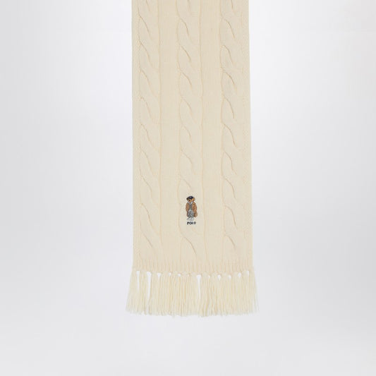 Polo Ralph Lauren Polo Bear scarf in cream wool