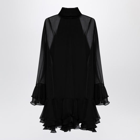 Valentino Semi transparent black silk dress
