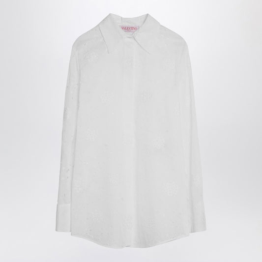 Valentino Ivory Organdis Daisy Shirt