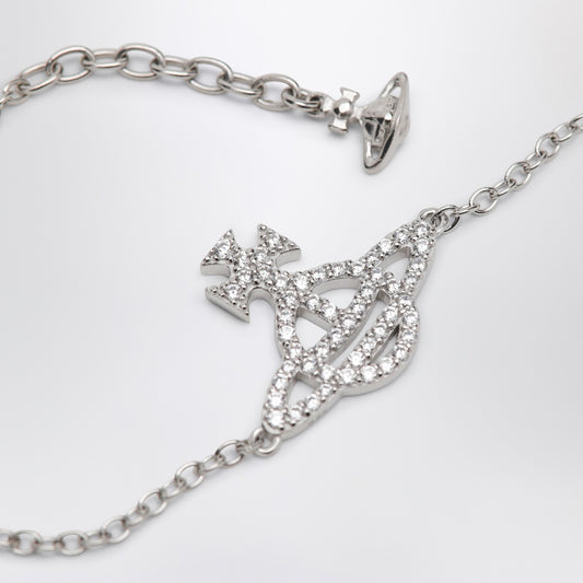 Vivienne Westwood Platinum Orb logo bracelet with crystals