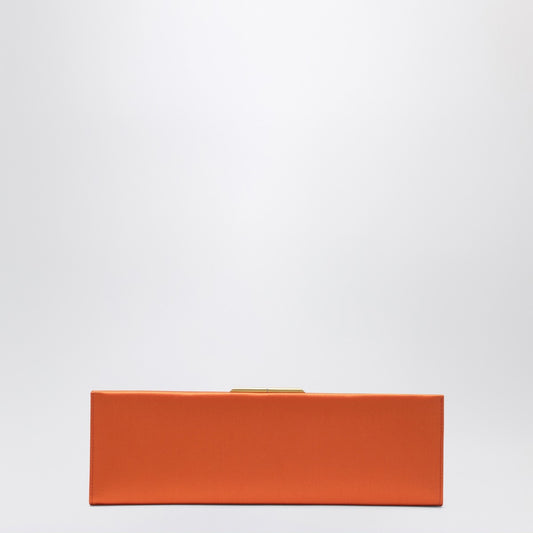 Saint Laurent Midnight Clutch Large in Orange Satin