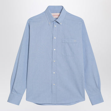 Valentino Light blue button-down shirt in cotton