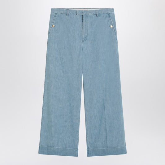 Valentino Light blue wide jeans with cuff