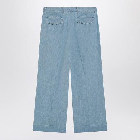 Valentino Light blue wide jeans with cuff