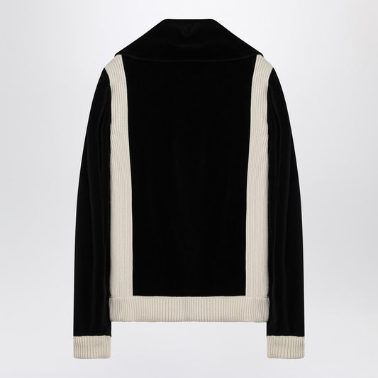 Black chenille sweatshirt with Chez Valentino patch