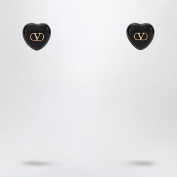 Valentino Garavani Royal Black Heart Earrings