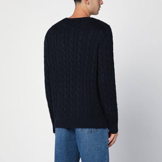 Polo Ralph Lauren Navy blue cable-knit crew-neck sweater