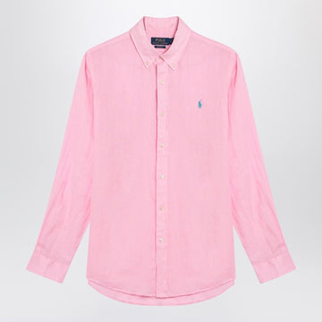 Polo Ralph Lauren Pink shirt in linen Custom-Fit