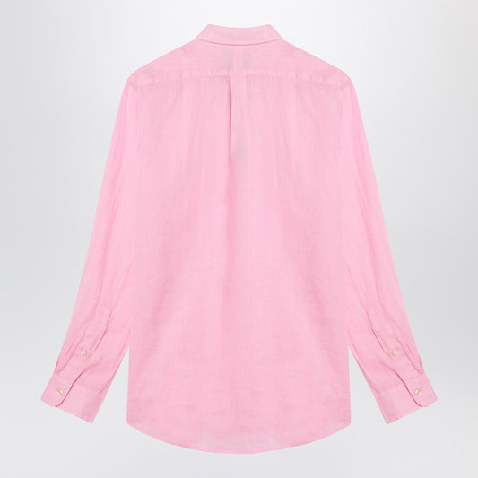 Polo Ralph Lauren Pink shirt in linen Custom-Fit