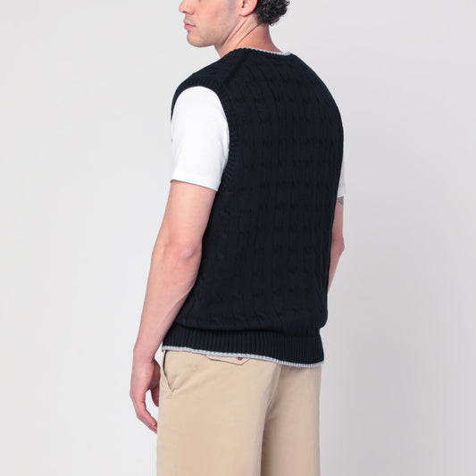 Polo Ralph Lauren Navy blue cable-knit vest
