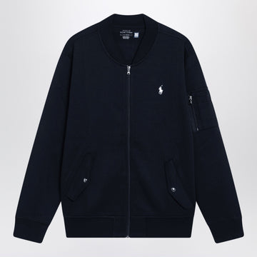 Polo Ralph Lauren Navy blue zip-up cotton-blend sweatshirt