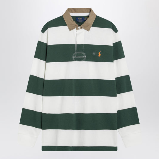 Polo Ralph Lauren Green/cream striped Classic Fit polo shirt