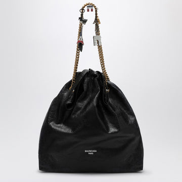 Balenciaga Crush Media black leather tote bag
