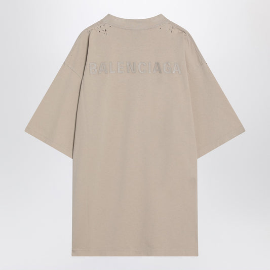 Beige New Balenciaga Back Medium Fit T-shirt