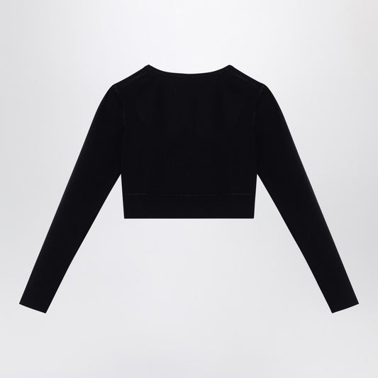 Balenciaga Black Activewear top in matt nylon blend