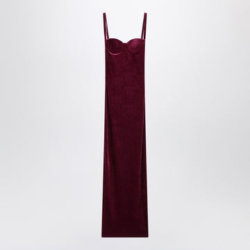 Balenciaga Long plum-colored velvet dress