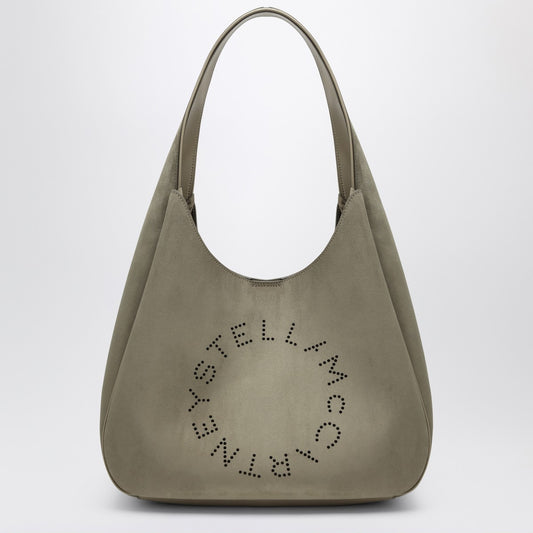Stella McCartney Large Khaki Hobo Bag with Logo
