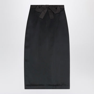 Valentino Midi skirt in black satin