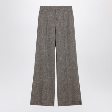 Valentino Ivory/brown patterned wool trousers