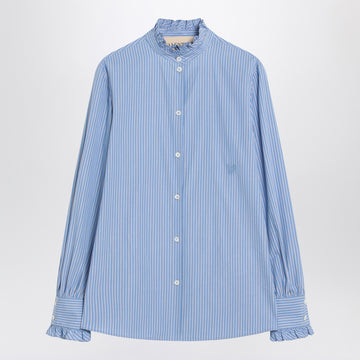 Valentino Light blue striped shirt in cotton