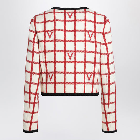 Valentino Ivory jacket with Check Vlogo pattern