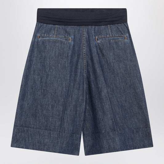 Valentino Denim bermuda shorts with oversized bow