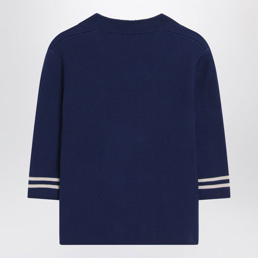 Valentino Blue double-breasted wool cardigan