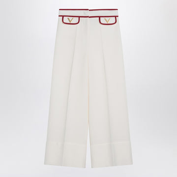 Valentino Ivory trousers with Gold V