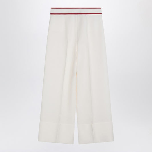 Valentino Ivory trousers with Gold V