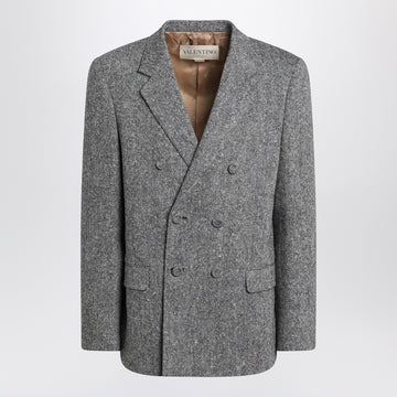 Valentino Double-breasted jacket in natté wool bouclé