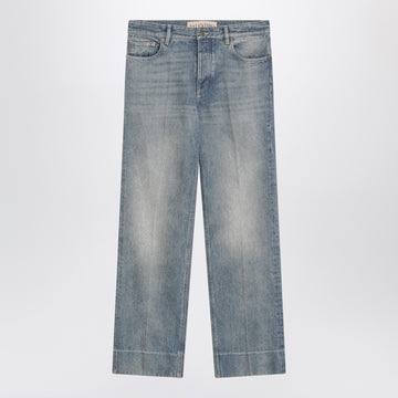 Valentino Medium blue washed-effect jeans