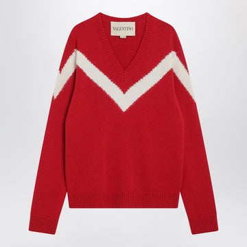 Valentino Red sweater with Vlogo on bow