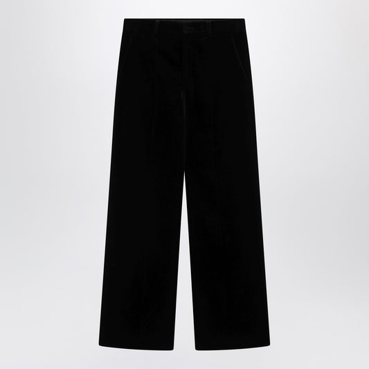 Valentino Black cotton velvet trousers