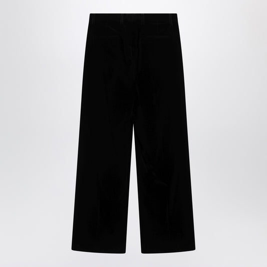 Valentino Black cotton velvet trousers