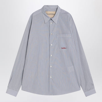 Valentino Light blue cotton shirt with logo