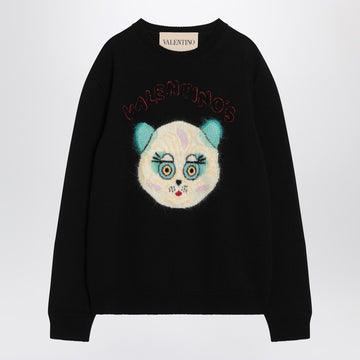 Valentino Black sweater with Le Chat de la Maison patch