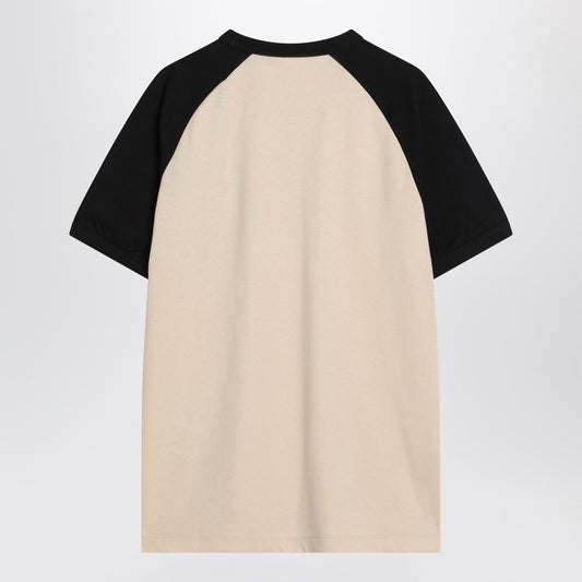 Butter/black T-shirt with Chez Valentino print