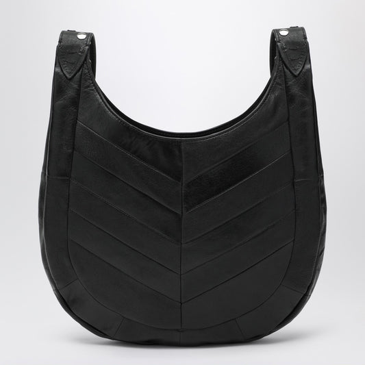 Valentino Garavani Small Hoboho bag in black chevron-pattern nappa