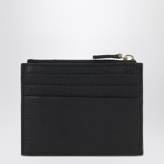 Valentino Garavani Rockstud zipped card holder in black leather