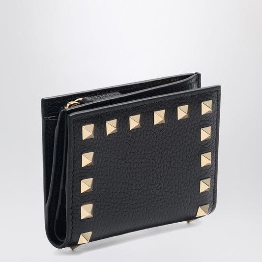 Valentino Garavani Rockstud compact wallet in black leather
