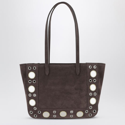 Valentino Garavani Mini tote bag Nellcôte in brown suede leather