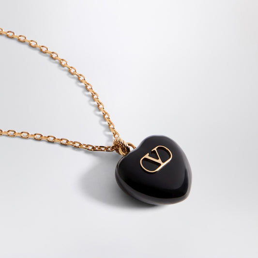 Valentino Garavani Coeur Royal necklace black