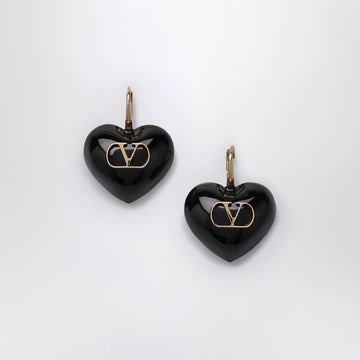 Valentino Garavani Black Coeur Royal earrings