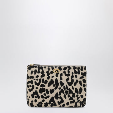 Valentino Garavani Animal-print pony-effect VLogo Signature pouch