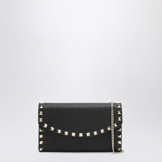 Valentino Garavani Black Rockstud crossbody wallet