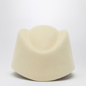 Valentino Garavani Vlogo Signature hat in cream colour wool