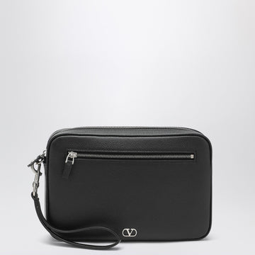 Valentino Garavani Vlogo Signature clutch black in grained calfskin